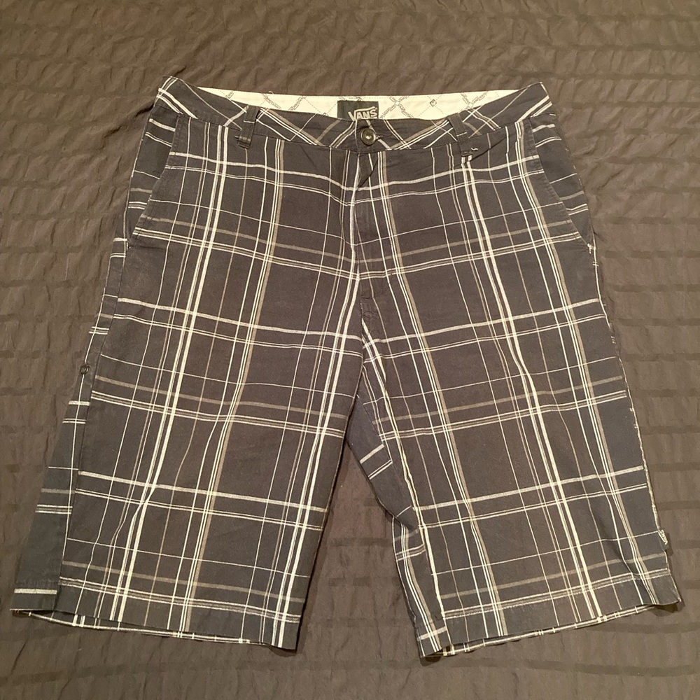 Vans Black/White Plaid Shorts